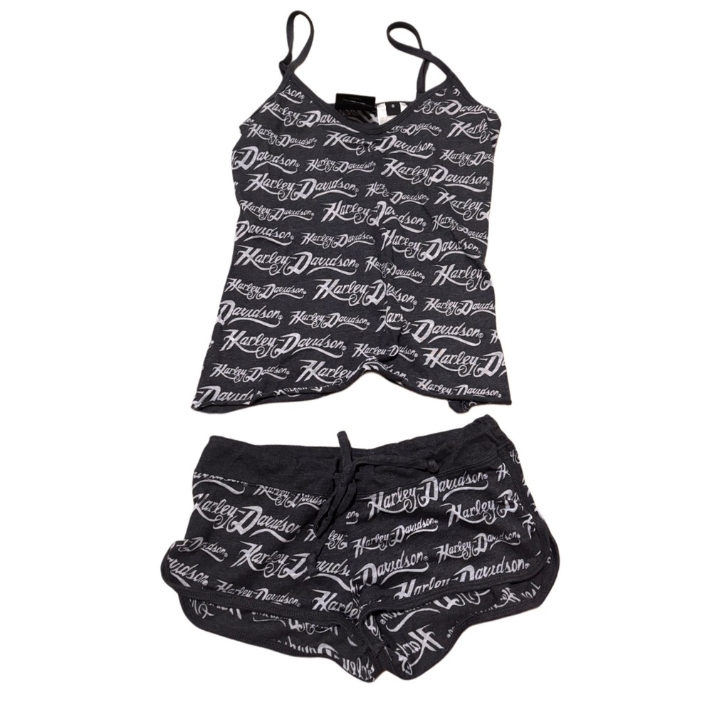 Harley-Davidson Black and White Pajama Set